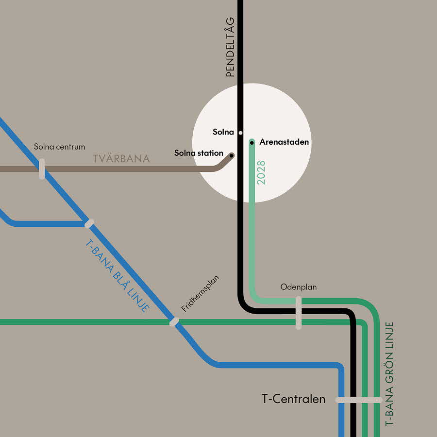 Northern Stockholm’s largest transport hub.