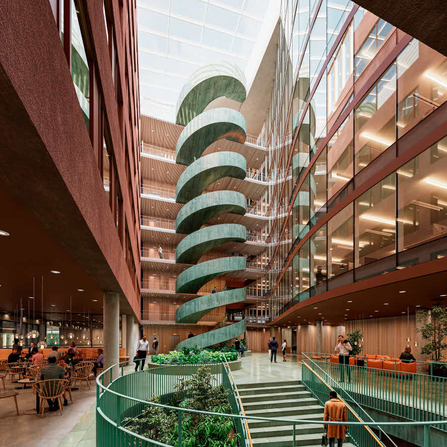 Spectacular atriums within the building.