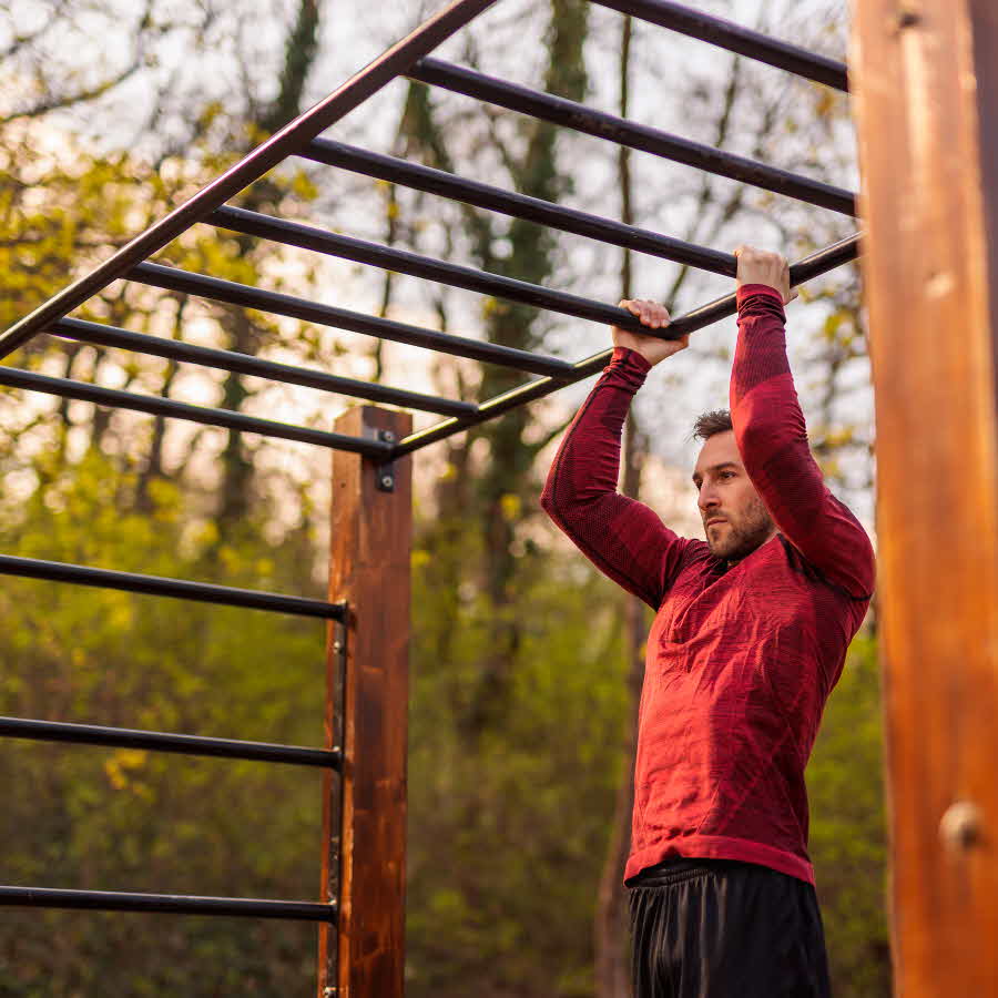 Hornsbergs strands utegym ligger 100 meter bort.